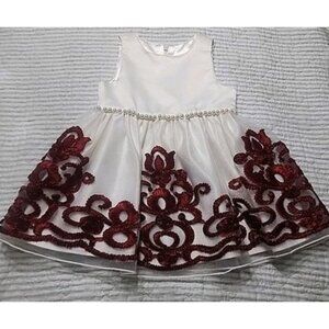 Princess Collection White And Red Gorgeous Dress, Special Occasion s- 18m Pearl